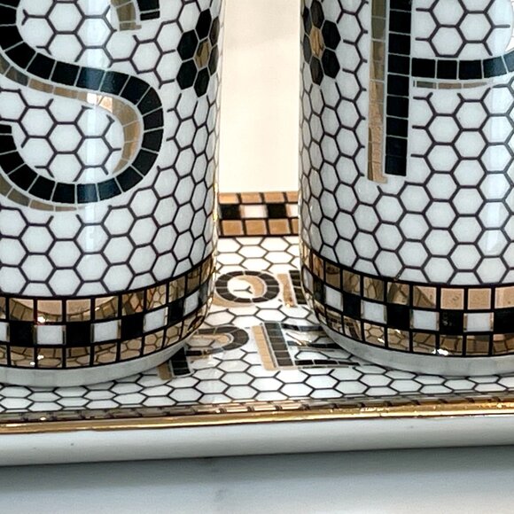 Subway Tile-Style Salt and Pepper Shaker Set -Anthropologie -NEW - Picture 8 of 16